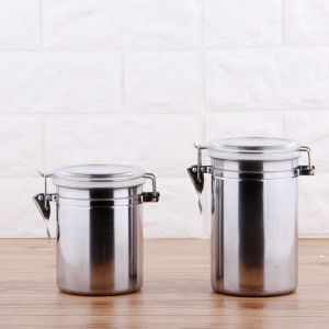 #Hot selling# Transparent stainless steel sealed storage jar set of four   Coffee and tea preservation canister   Milk powder and dried fruit container dayuan