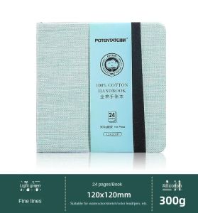 POTENTATE Portable Square 100% Cotton college Grade 300GSM Watercolor Paper book Water colour painting Hand Painted Travel Sketching book pads Art Supplies