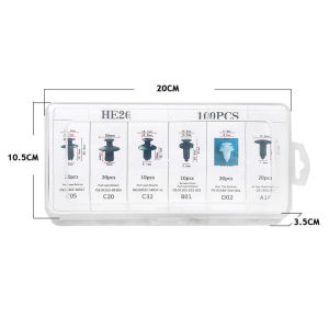 【COD】100 pcs Baut Rivet Mobil/Universal Klip Bumper Baut Body Plastik Clip Kancing Motor Serbaguna Set/ Auto Fastener Clip Mixed Car Body Push Retainer Pin Rivet Bumper Mobil Alat