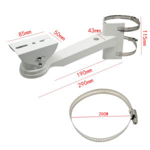 29cm CCTV Wall Mount Bracket Surveillance Camera Corner/Pole Mount Bracket with D20cm Adjustable Hoop