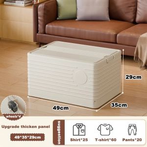 The Furniture Foldable Storage Box Collapsible Organizer Bins With Smooth Wheels Stackable Sturdy Clothing Toy Organizer Large