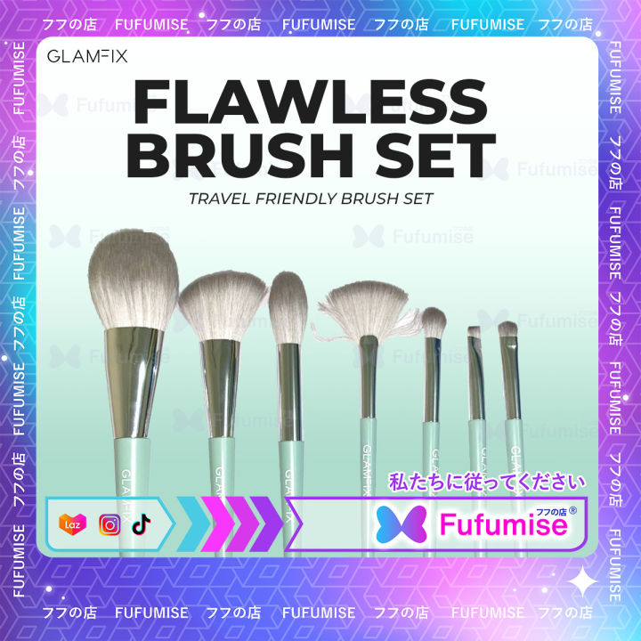 GLAMFIX Flawless Brush Highlighter | Fan | Contour | Powder | Eyebrow ...