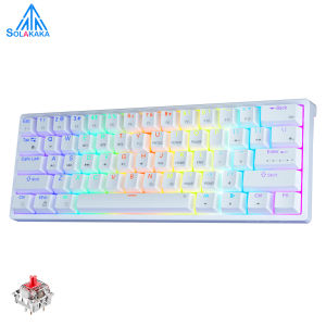 SOLAKAKA Wireless Mechanical Keyboard Bluetooth 5.0 and Wired Dual Mode 61 Keys Full Keys Anti-Ghosting Programmable And 20 Colorful Backlight For PC Computer Laptop(SK961 )