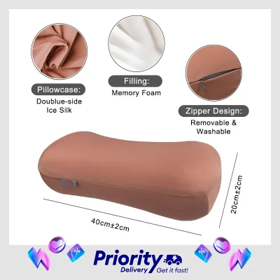 Multipurpose Retro Handset-shaped Pillow Soft High Elasticity Memory Foam Filling Bolster Sleep Nap Rest Pillow Lumbar Office Cushion 40x20cm