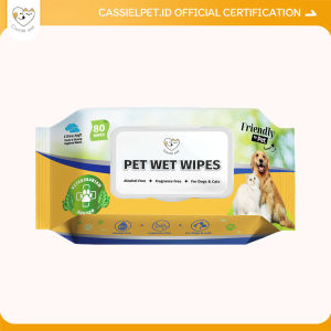 Cassiel Pet Tisu Basah Multifungsi Tanpa Alkohol untuk Anjing/Kucing - Aroma Lembut & Penghilang Bau