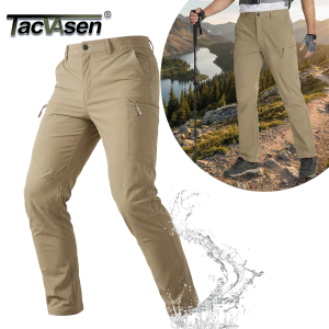 TACVASEN Nhanh khô Đi bộ đường dài Quần chở hàng cho nam Mùa xuân Quần du lịch chống nước nhẹ cho nam giới Làm việc ngoài trời với 6 túi2026