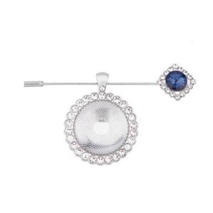 Customizable Keepsake Pendant for Bridal Bouquet Photo Holder Round Alloy Frame Rhinestones Embellishment