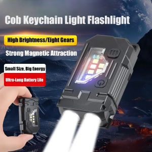 Multifunctional Three-head Keychain Light Portable COB Mini Camping Light Type-C Work Light Outdoor Flashlight 钥匙扣灯手电筒