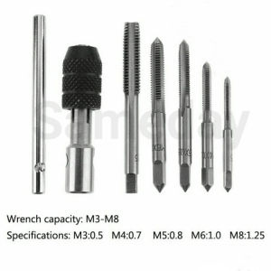Hand Tap Set 6Pcs M3-M8 Alat Membuat Drat plus Gagang Handtap M3 M4 M5 M6 M8