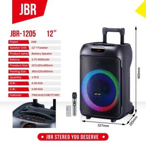 12.5-inch multi-functional karaoke speaker equipped with dual microphones and subwoofer supports Bluetooth 5.0.