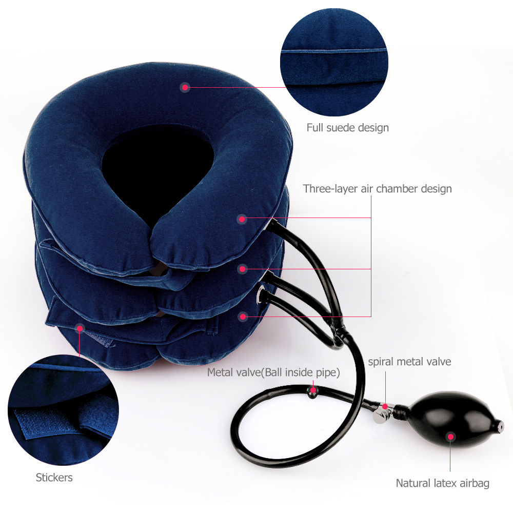 Cuscino da viaggio per il relax del trattore trasportabile, morbido, per la trazione della vertebra cervicale, per il sollievo dal collo, per la correzione della postura e per lo stretching_voghion.com