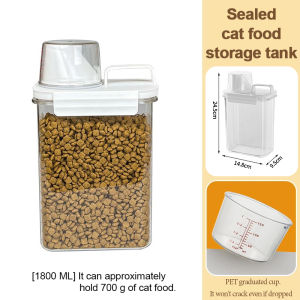 Pet Food Storage Dispenser Bekas Makanan Kucing Airtight Food Storage Container Clear Pet Kitchen Pantry Organization Containers Jar Bekas Kedap Udara