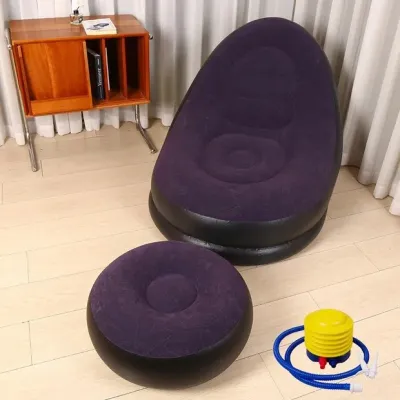 Zeen Sofa Bed Single Inflatable Sofa With Pump Lazy Inflatable Thickened PVC Lounger Seat Sofa Camping Portable Lazy Man Tatami Bean Bag Sofa
