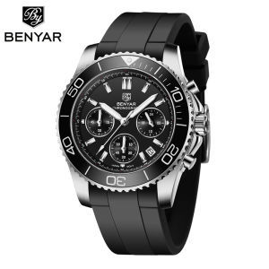 BENYAR 2025 New JAPAN VD53 Quartz Movement Men Watch Stainless Steel 100M Waterproof Watch For Men Gift For Boyfriend