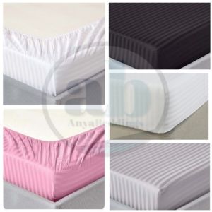 M&A ONLINE SHOP | HOTEL QUALITY 3N1 PLAIN COLORS STRIPE BEDSHEET WITH TWO PILLOWCASES - SEMISINGLE-KING SIZE