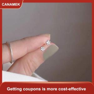 【CANAMEK 】 1Pair Fashion Trendy Mini Zircon Stud Earrings For Women Girls Daily Geometry Small Earrings Ear Bone Nail Jewelry Accessories