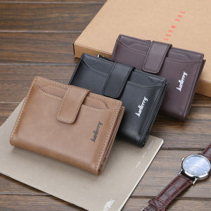 BAELLERRY Ori Dompet Pria Import Bahan Kulit PU Premium Dompet Lipat Dompet Kecil banyak Card Slot Kartu Dompet Cowok Keren