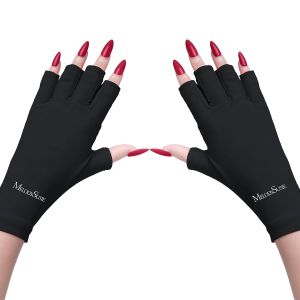 Găng tay chống tia UV cao cấp không che ngón tay của MelodySusie dùng cho liệu pháp gel. Vải chống tia UV UPF50+ bảo vệ tay khỏi tác hại của ánh nắng mặt trời và máy sấy móng dùng được cho cả nam và nữ phù hợp cho các tiệm làm móng và sử dụng tạ