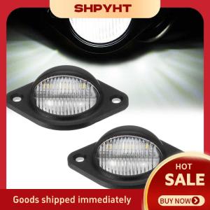 SHPYHT✨ 1Pcs 12V LED Number License Plate Light For Car Boats Motorcycle Automotive Aircraft RV Truck Trailer Exterior Lamps LED Round License Plate Light Truck License Plate Light