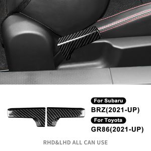 KUNGKIC Real Dry Carbon Fiber For Subaru BRZ Toyota GR86 2021-2025 Seat Adjustment Handle Trim Cover Interior Accessories