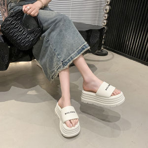 [Free Shipping] Thick-Soled Slippers For Women Summer Outdoor Wear 2025 New Style Small Size Platform Sandals Casual Flip-Flops 8CM