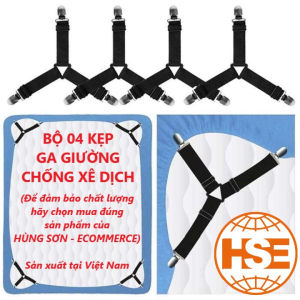 (Bộ 4 cái) Kẹp ga giường HÙNG SƠN (Hàng cao cấp) chống xê dịch cố định và giữ phẳng drap ga phủ giường - giadunggiare.vn
