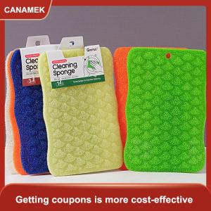 【CANAMEK】 6PCS mới đầy màu sắc cá khuôn mẫu bong bóng miếng bọt biển dishcloth không dính nhà bếp món ăn khăn hộ gia đình làm sạch miếng bọt biển.