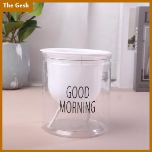 [The Gesh] Lazy Hydroponic Flower Pot Automatic Water-Absorbing Flowerpot Transparent Double Layer Plastic Self Watering Planter Office