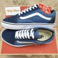 Vans Old Skool Navy Original รองเท้าผ้าใบ แวนส์ สีน้ำเงินนาวี่ คลาสสิค. 