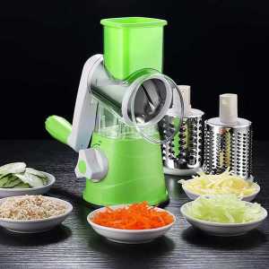Penggiling Sayur Vegetable Cutter Slicer Tabletop Drum Grater dengan 2 Mata Penggiling dan 2 Mata Penggiling Hijau