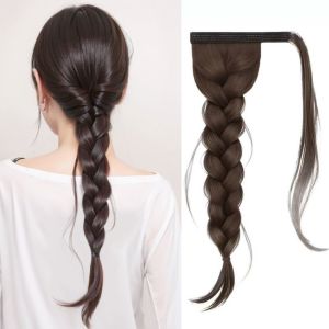 NBANLIKE Thanh lịch Tóc giả tết tổng hợp Lười biếng Tính khí Quấn quanh tóc đuôi ngựa dài Chịu nhiệt Tự nhiên Tóc giả tết thấp Nữ