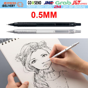 Pensil Mekanik 0.5Mm Bahan Metal Mechanical Pencil Drawing Untuk Sekolah / Kantor