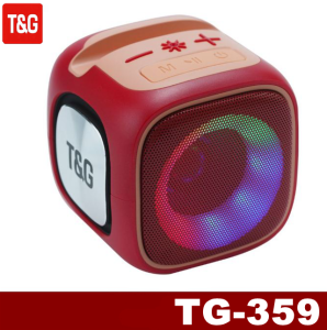 T&G TG-359 TWS Bluetooth V5.3 Multi Function Portable Wireless Speaker with Flashing Colorful Lights & Mobile Holder
