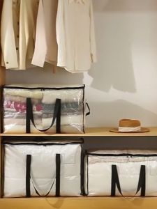Heavy Duty Moving Bags Large Waterproof Storage Tote Zipper Handle Organizer
