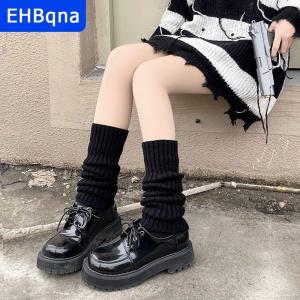 [COD] EHBqna SPORTS ถุงเท้าขายาวสำหรับผู้หญิงถุงเท้าถักขนแกะสำหรับฤดูใบไม้ร่วงและฤดูหนาว