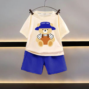 AILEBE Kids Sets A Class Waffle Terno Short Sleeve Top Shorts Set Soft Elastic All-Season Wear Comfy Pambahay OOTD For Baby Boys 0-4 Years
