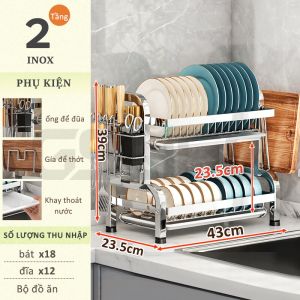 Gslife Kệ Úp Chén 2/3 Tầng Cho Nhà Bếp Kệ Để Bát Đĩa