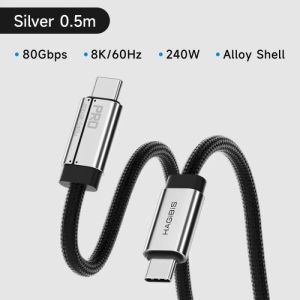Hagibis USB C to USB C Full Function Cable Super Soft USB4 80Gbps 8K 240W Fast Charging Cord for Thunderbolt 4/5 50 Cm 100 Cm 180 Cm