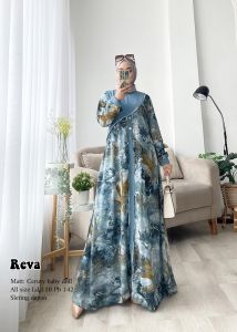 Zahira1808 Reva Bahan Ceruty Baby Doll Lapis Furing Gamis Murah Trendi Baju Syari Muslim Wanita Ibu Terlaris Baju Pesta Adem Nyaman Di Pakai Real pict