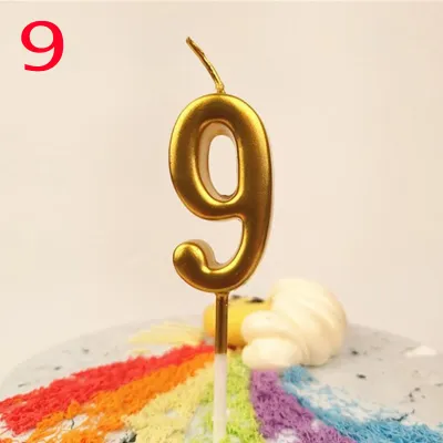 Perfect Sparkling Golden Smokeless Number Candles 0-9 Birthday Cake Party Decoration Festive Party Supplies Number Candles Atmosphere Smoke-free Creative Festival Practical