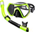 Snorkeling Gear for Adults,Snorkel Mask Dry Top Snorkel Set Panoramic View Snorkel Gear Anti-Fog Scuba Diving Mask for Lap Swimming Snorkeling Diving Scuba Training Travel Snorkel Kit. 