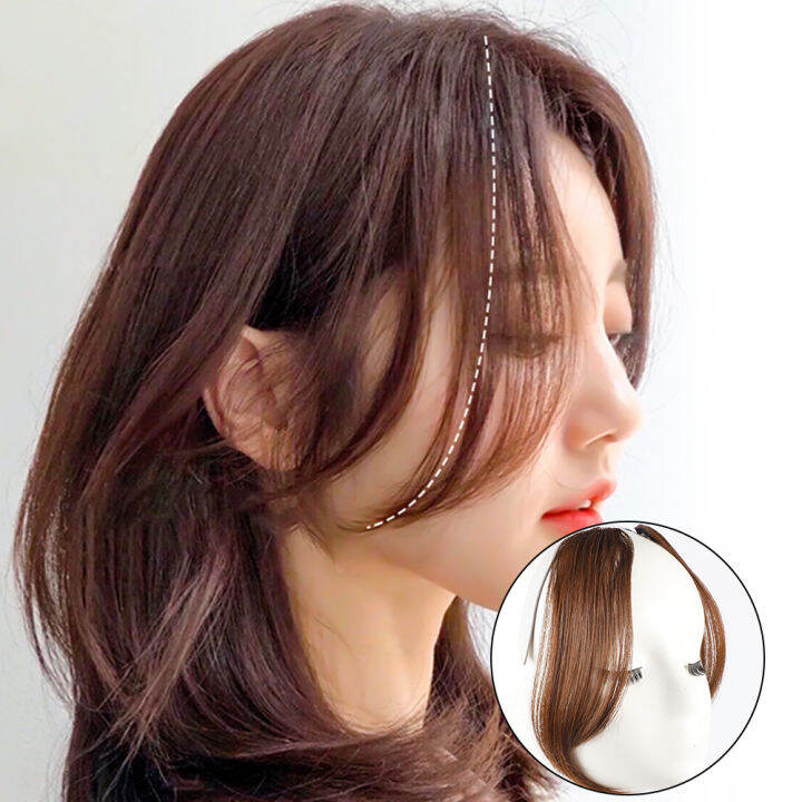 LM Natural Invisible Front Side Bangs for Woman with Fake Fringe