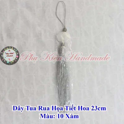 Dây tua rua họa tiết hoa 23cm trang trí sản phẩm handmade
