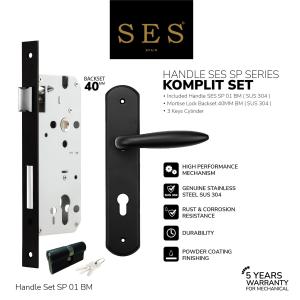PAKET BUNDLING Handle SES SP 01 BM + Body Kunci SES ECO E2030-40mm BM