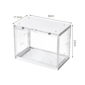 Sound Control Lighting Toy Storage Box Pop Mart Storage Rack Transparent Dust-proof Doll Model Display Box Magnetic Absorption Cabinet
