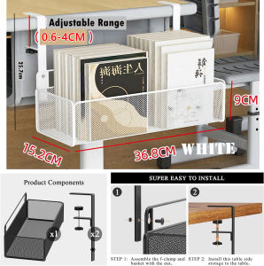 Under Desk Organizer Desk Storage Desktop Office Storage Organizer Hanging Basket Storage Rack Table Hanging Rack