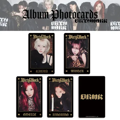 YF 4PCS/Set AESPA KARINA LOMO Card Single Album Dirty Work Postcards Collection Stars Periphery FY