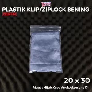 Plastik Klip 20x30 Ziplock Bening Packing Baju Olshop Hijab Distro Zipper PE Zip Lock
