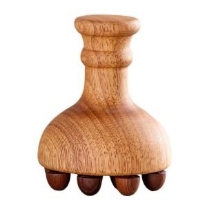 MNLXM 12 Beads Wooden Mushroom Massager Eliminate Local Fat Anti Cellulite Scalp Massage Brush Relaxation Tool Burrfree Therapy Massage Tool For Full Body Use