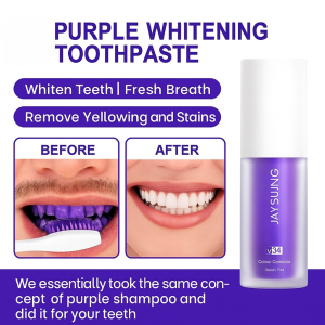 Purple Brightening Toothpaste Yellow Teeth Solution Fresh Breath V34 Technology Mousse Foam Enamel Safe